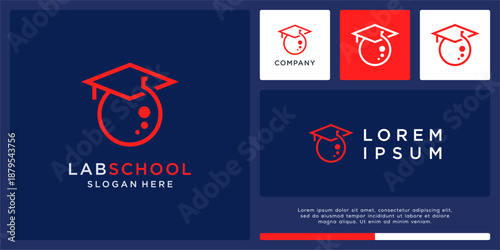 Lab school logo design template.