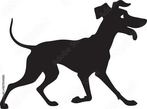 Coco dog in silhouette white background.