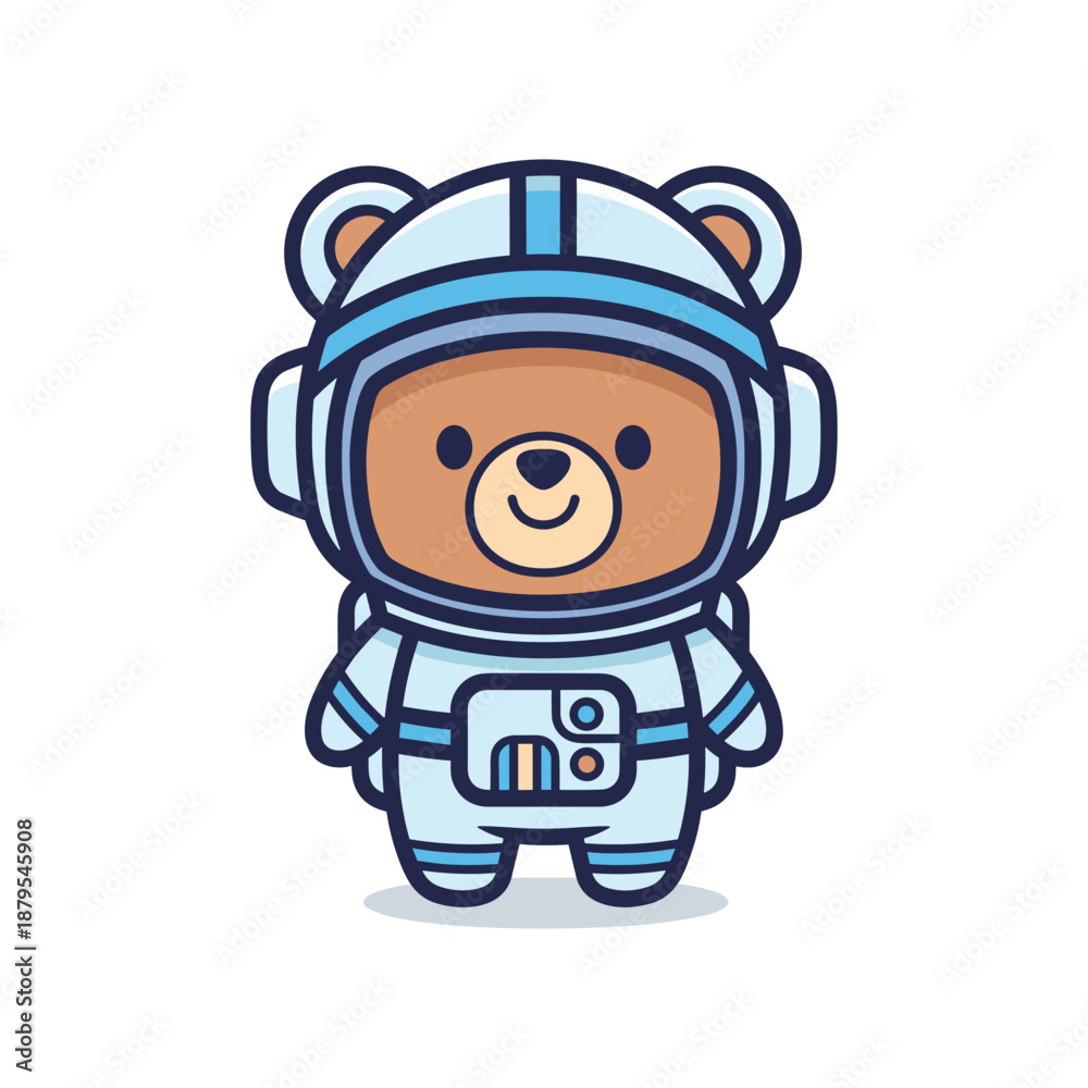 Fototapeta premium Astronaut Bear Vector Illustration