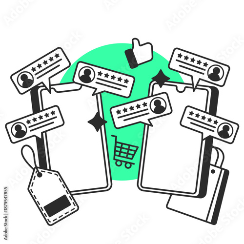 product comparisson  illustration for application design and ecommerce website design needs