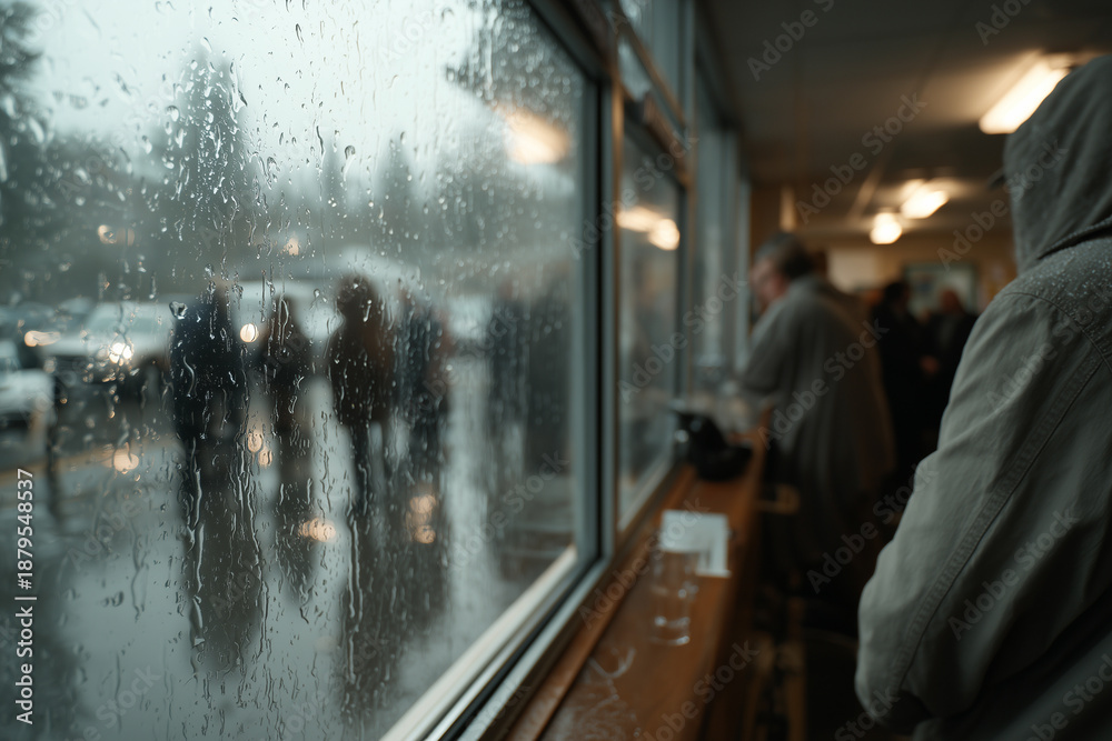 Fototapeta premium Rainy Day at the Cafe