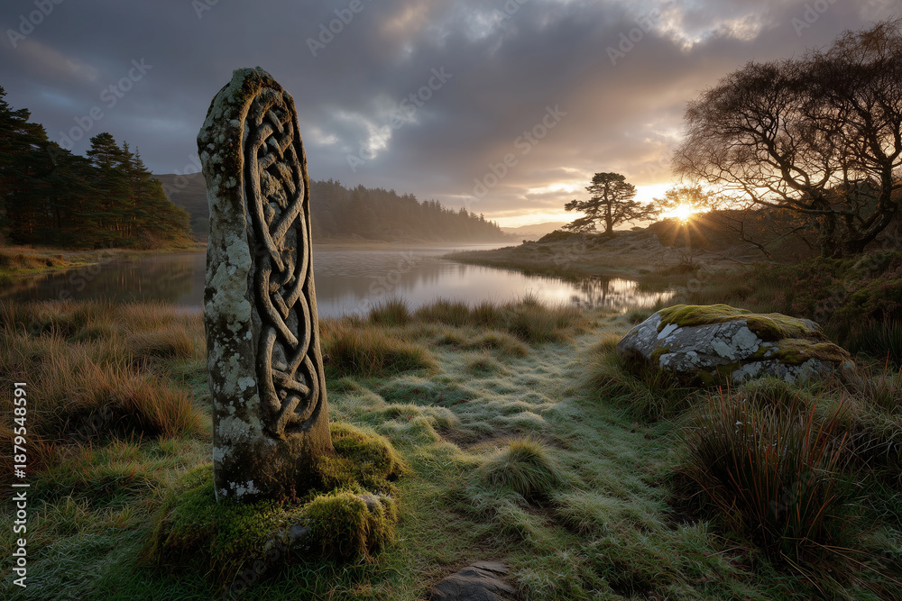 Fototapeta premium Serene Landscape at Sunset