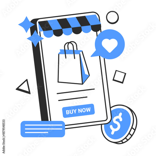 ecommerce  illustration for application design and ecommerce website design needs