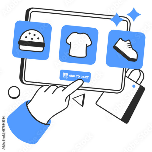 product add to cart  illustration for application design and ecommerce website design needs