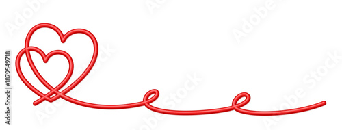 The one line symbol with red hearts.