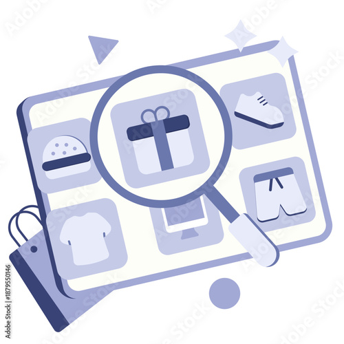 search product  illustration for application design and ecommerce website design needs