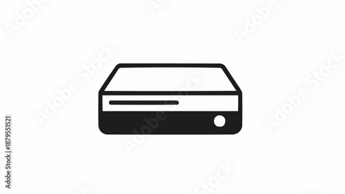 Sleek black external hard drive for data storage.