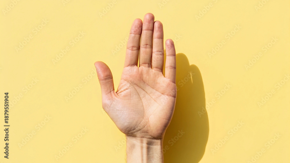 Naklejka premium Child hand is making a simple finger gesture symbolizing communication and success