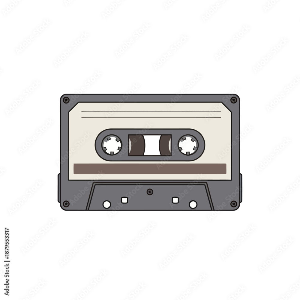 Fototapeta premium Retro Audio Cassette Tape Icon on White Background