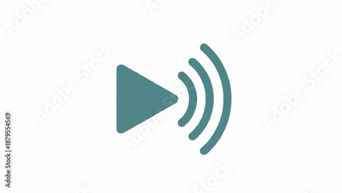 Play Button Icon with Sound Waves.