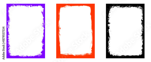 Blue grunge border frame isolated on transparent grid background artistic distressed decorative edge element grunge design photo overlay