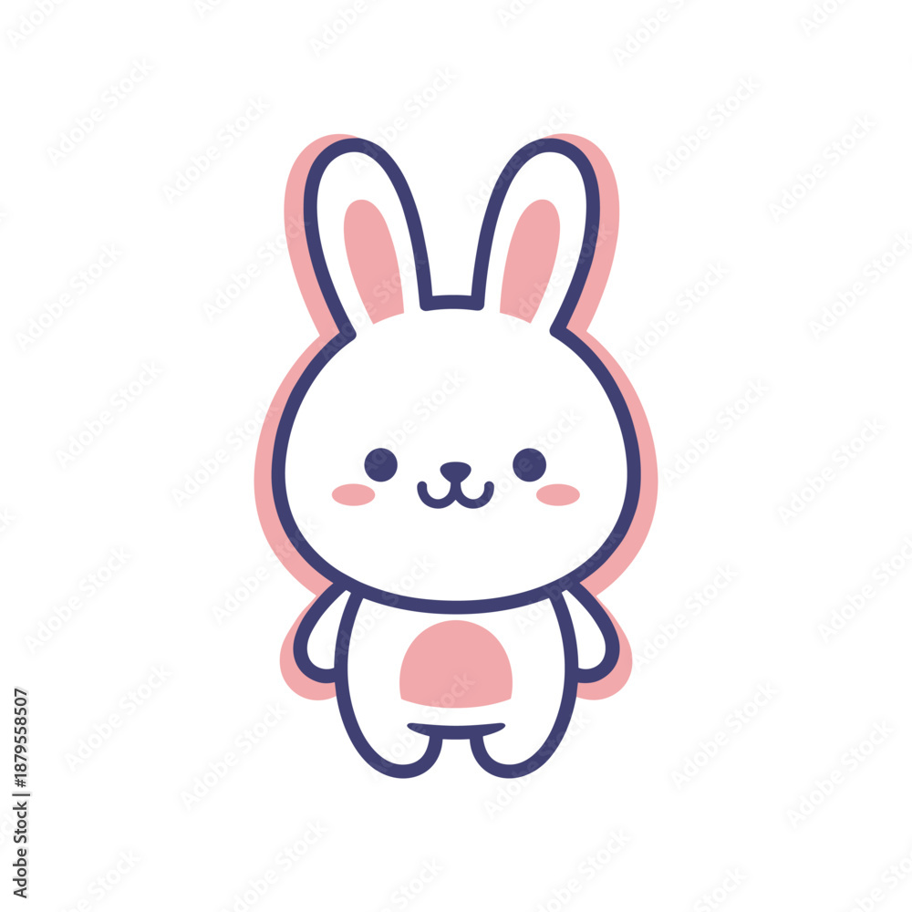 Obraz premium Adorable Cartoon Bunny Vector Illustration