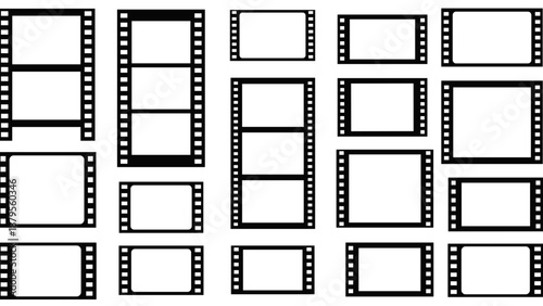 Collection of filmstrip frames and negative film strips.