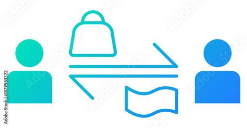 Customer C2C Business Exchange Concept Illustration