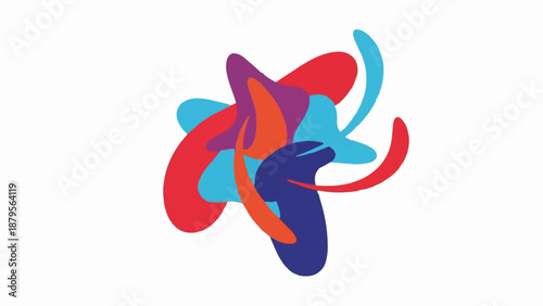 Swirling abstract art with bold, vibrant colors in a dynamic composition