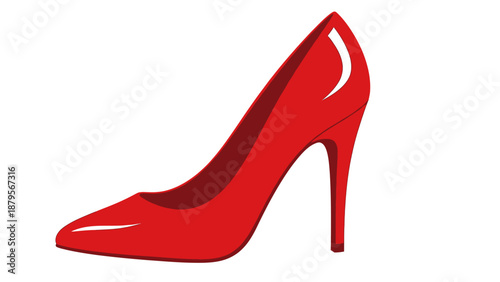 Elegant red high heel shoe for fashion and style.
