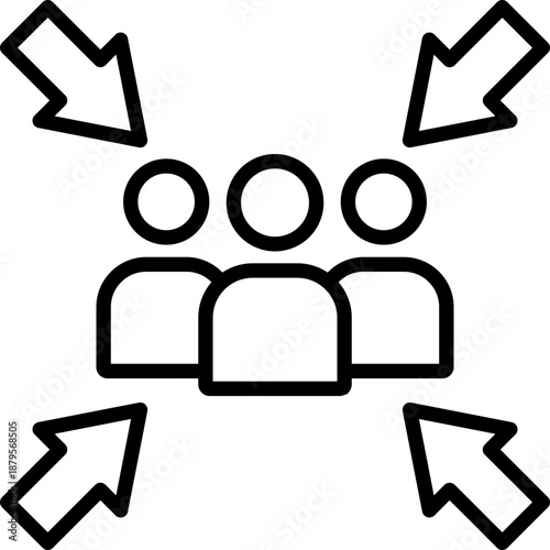 Black assembly point icon - outline