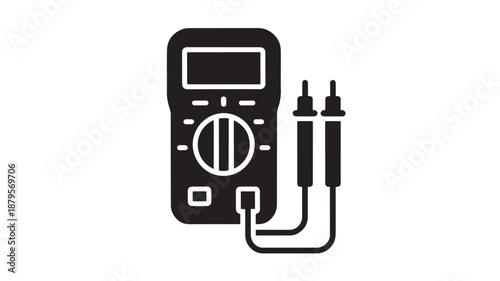 Vector Illustration Of Multimeter With Cables For Electronics And Electrical Engineering