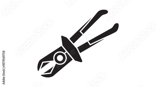 Black And White Vector Illustration Of Pliers For Diy And Handyman Concepts