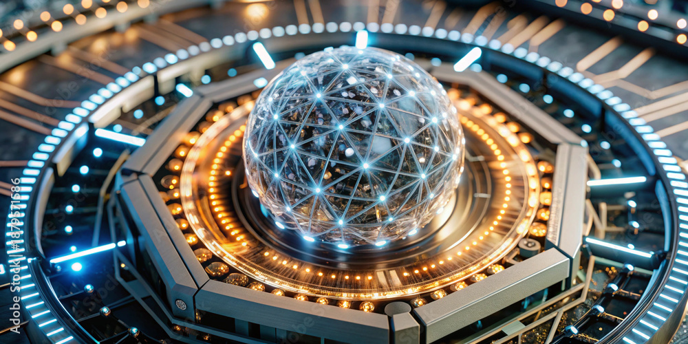 Obraz premium Advanced technological globe display