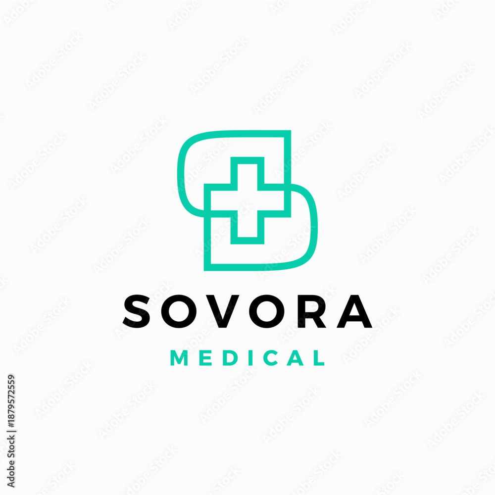 Fototapeta premium s letter health cross medical medicine hospital clinic logo