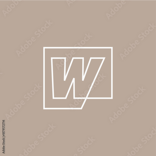 w letter mark square logo vector icon illustration