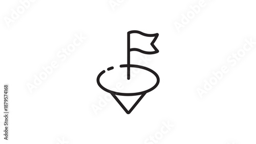 Vector Illustration Of Simple Golf Course Flag For Sports And Recreation Concept