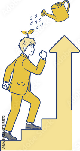 Business growth concept, stepping up with learning and development