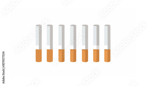 Cartoon cigarette icons vector collection with simple flat design isolated on white background