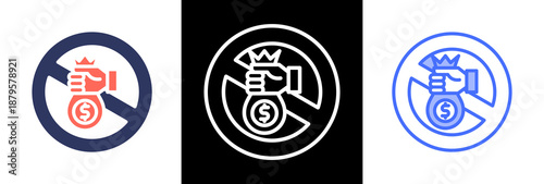 Anti Corruption triple icon