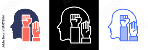 Human Rights Awareness triple icon