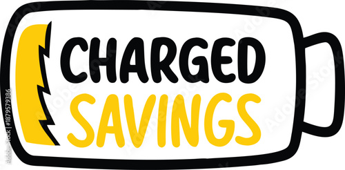 A minimalist flat vector illustration of a full battery icon showing maximum energy and charged savings isolated on a white background for power and electricity concept design projects.