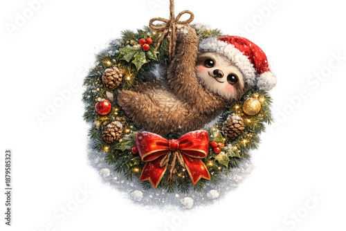 sloth in wreath