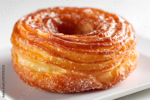 Wallpaper Mural Deliciously Flaky Cronut on Plate - A Gourmet Treat Blending Croissant and Donut Textures Torontodigital.ca