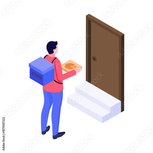 Isometric style icon showing a home delivery