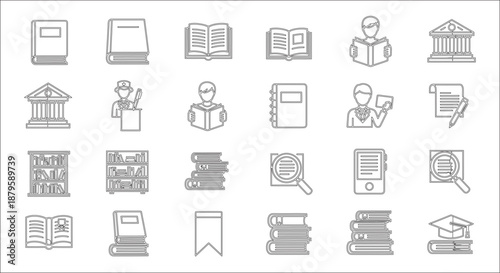 icons representing education and learning resources high quality