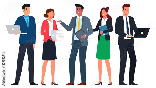 Professional business team collaborating and discussing strategies for success