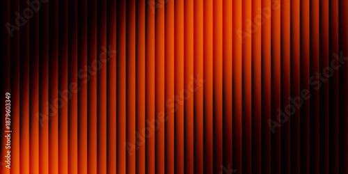 Abstract orange gradient wave on black background with fractal glass texture