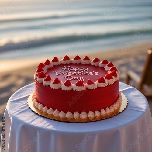 Valentine Cake  at Beach Location