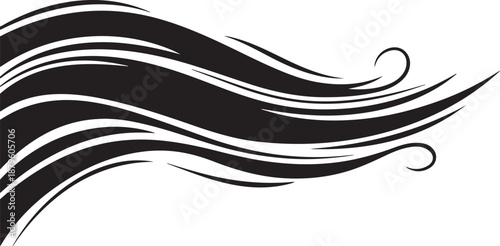 Elegant black and white abstract wave design element graphic
