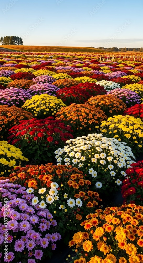 Fototapeta premium Chrysanthemum Field Bloom.