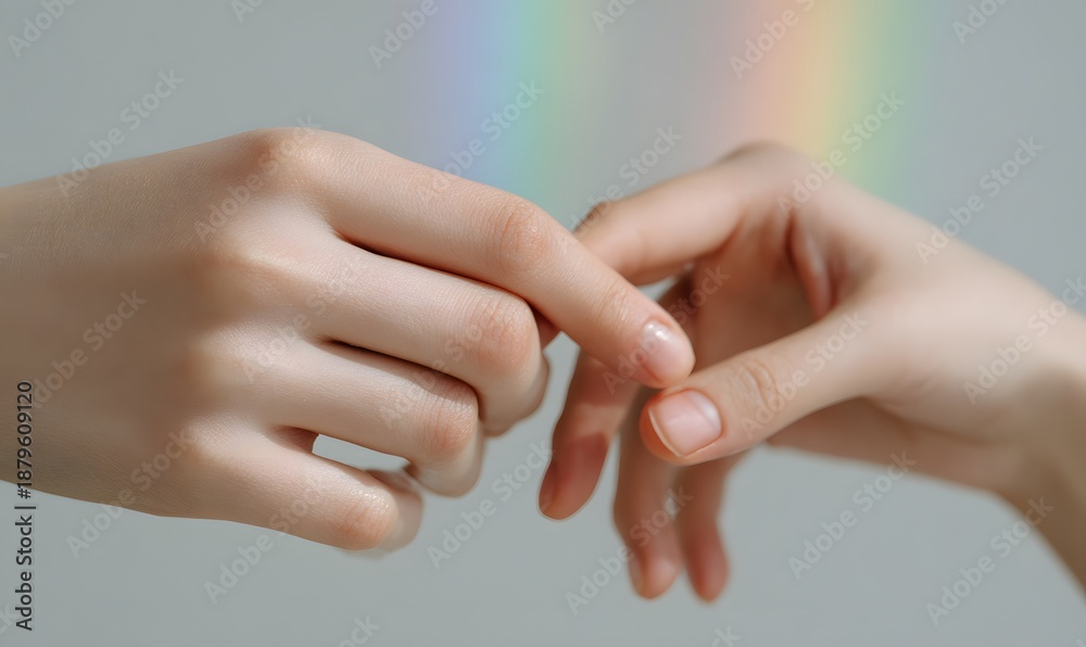Fototapeta premium two human fingertips almost touching