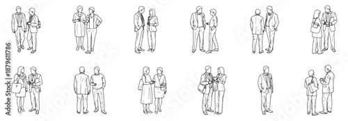 Professional Architectural Top View Standing People CAD Drawings - Technical Scale Figures for Floor Plan Visualization