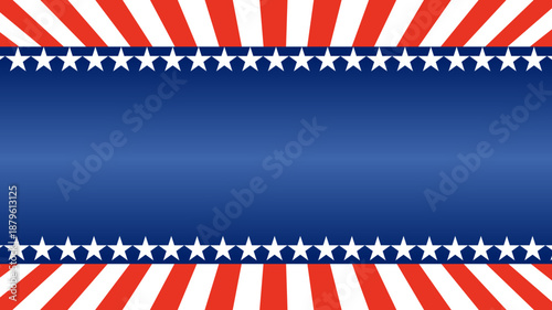 Patriotic American Flag Banner With Stars And Stripes . Ideal for national holidays, patriotic campaigns, and Americana themed promotions.