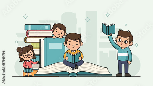 Children Reading Books, Knowledge, Education, Imagination, Learning, Fun