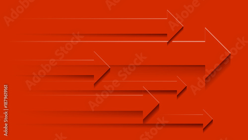 赤色の背景素材、スピード感のある複数の矢印
