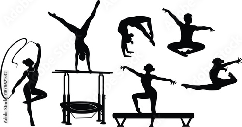 Gymnastics Silhouettes – Leaps, Handstands & Apparatus Poses