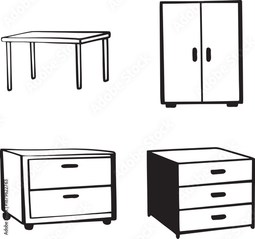 furniture icons set