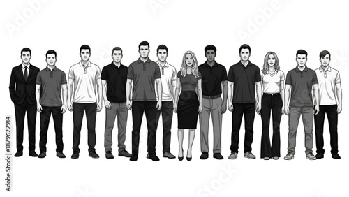 Diverse People Standing in Professional Office Setting | Inclusive Business Teamwork