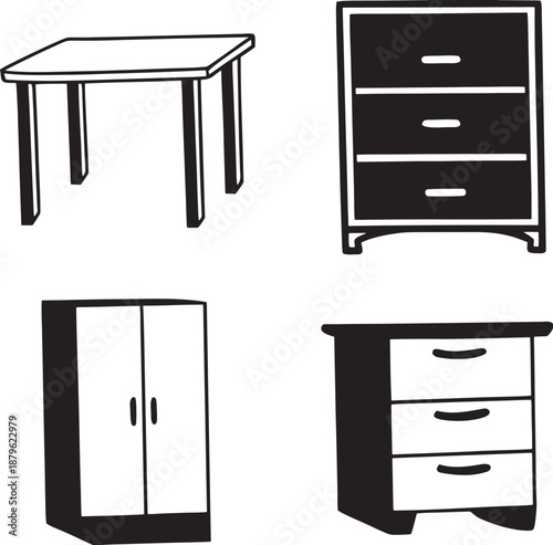 furniture icons set